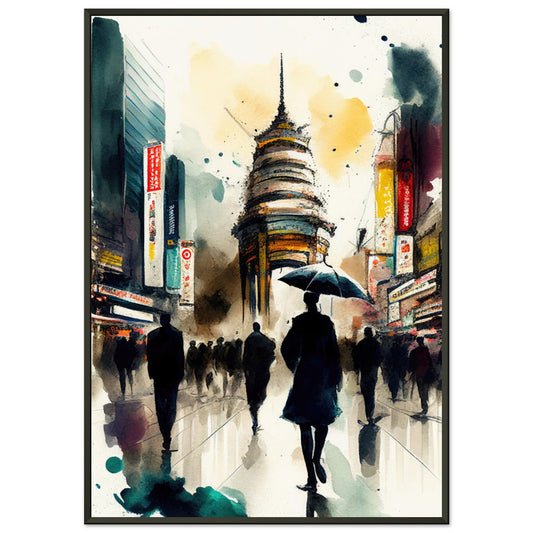 Tokyo Rush Hour, Poster mit Alurahmen - Stiersbeste