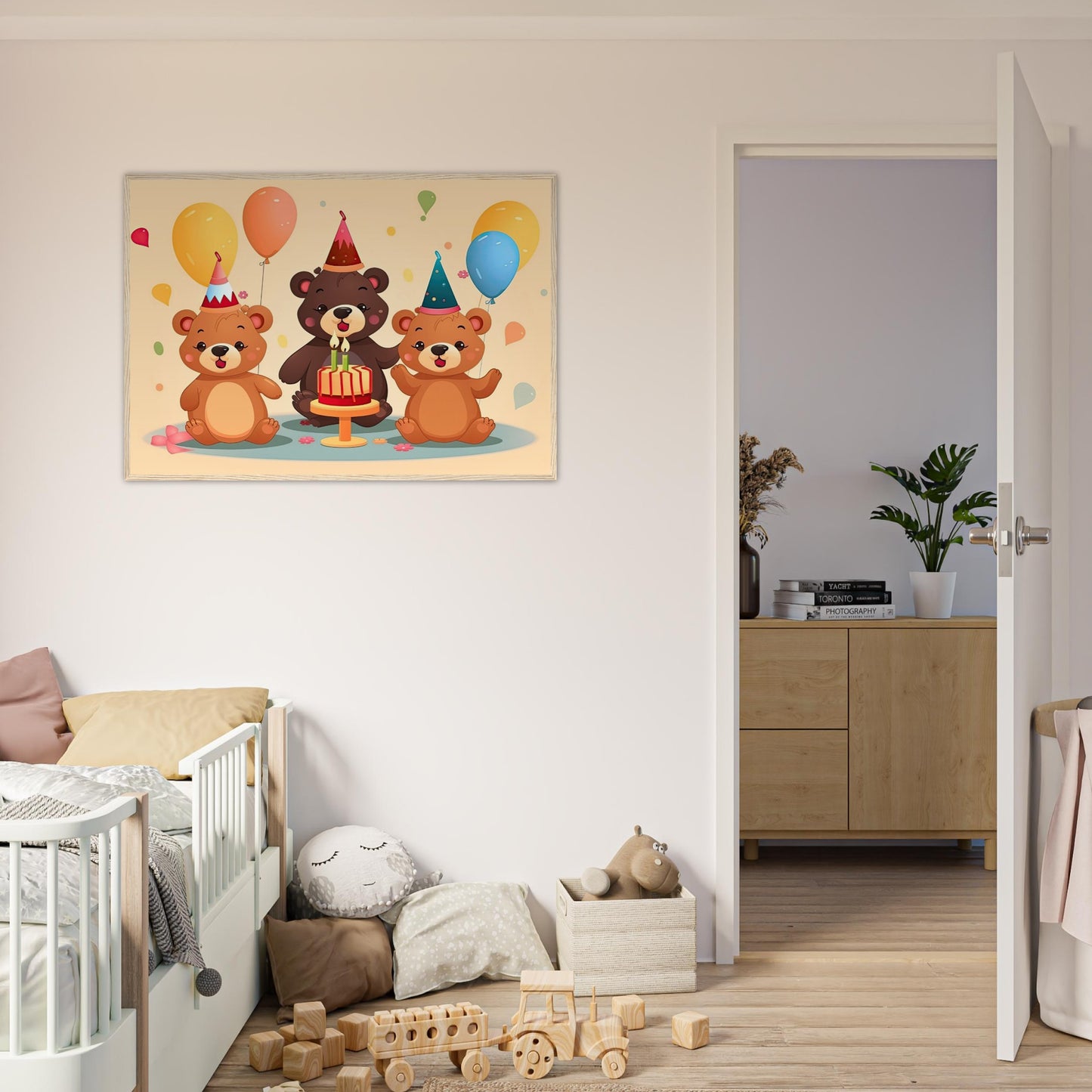 Bärige Party, Poster mit Holzrahmen - Stiersbeste