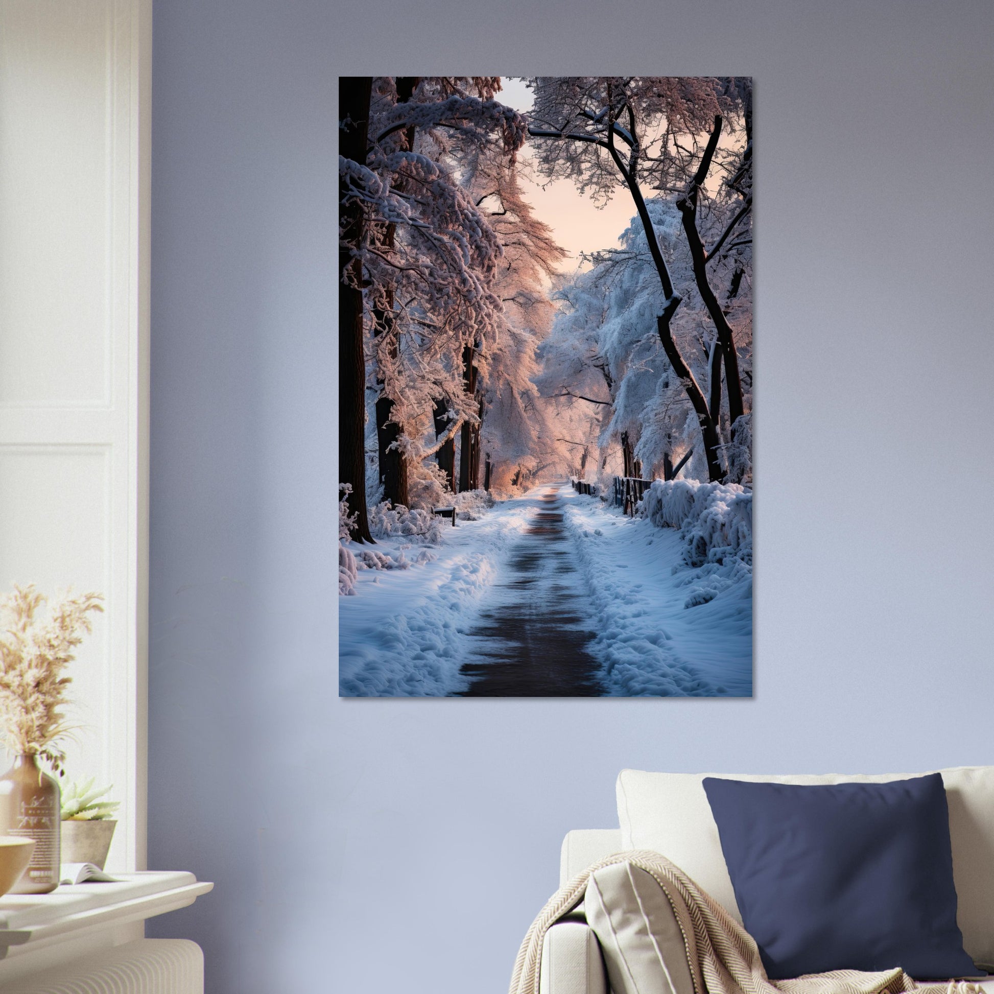 Verschneite Straßenlandschaft, Poster - Stiers Beste