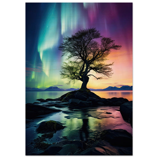 Polarlicht Baum, Holzdruck - Stiers Beste