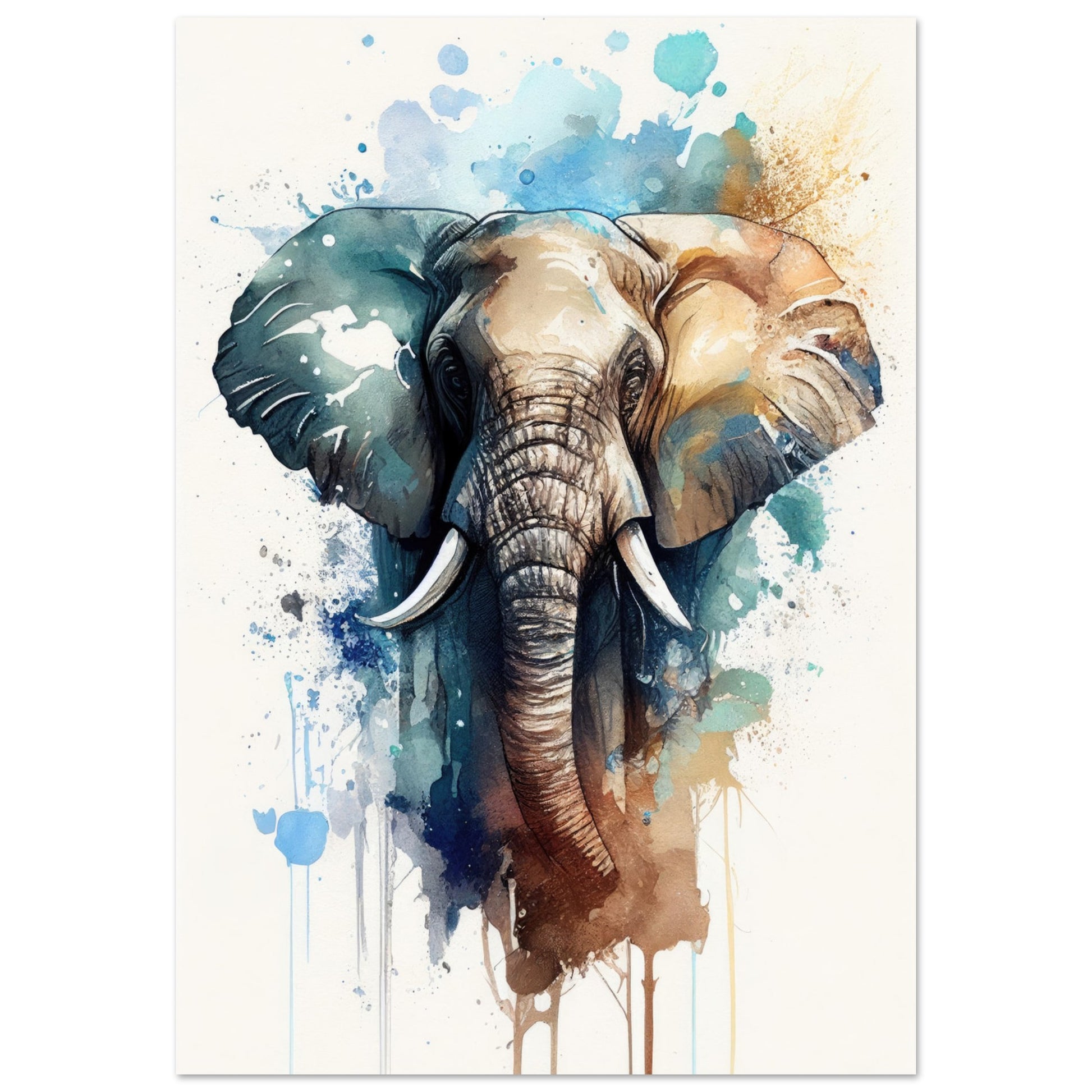 Elefant im Farbrausch, Aluminiumdruck - Stiersbeste