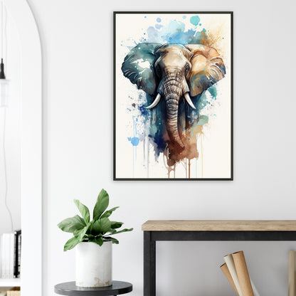 Elefant im Farbrausch, Poster mit Alurahmen - Stiersbeste