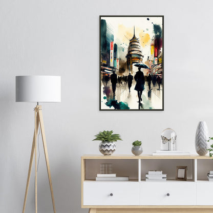 Tokyo Rush Hour, Poster mit Alurahmen - Stiersbeste