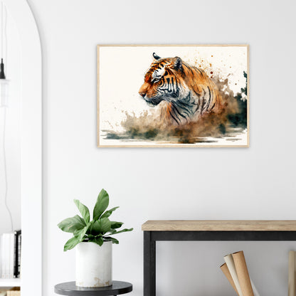 Faszination des Tigers, Poster mit Holzrahmen - Stiersbeste