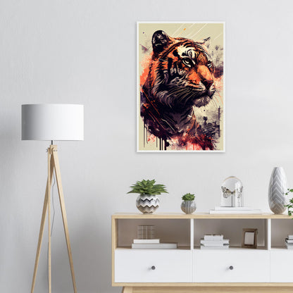 Geheimnisse des Tigerblicks, Poster mit Holzrahmen - Stiersbeste