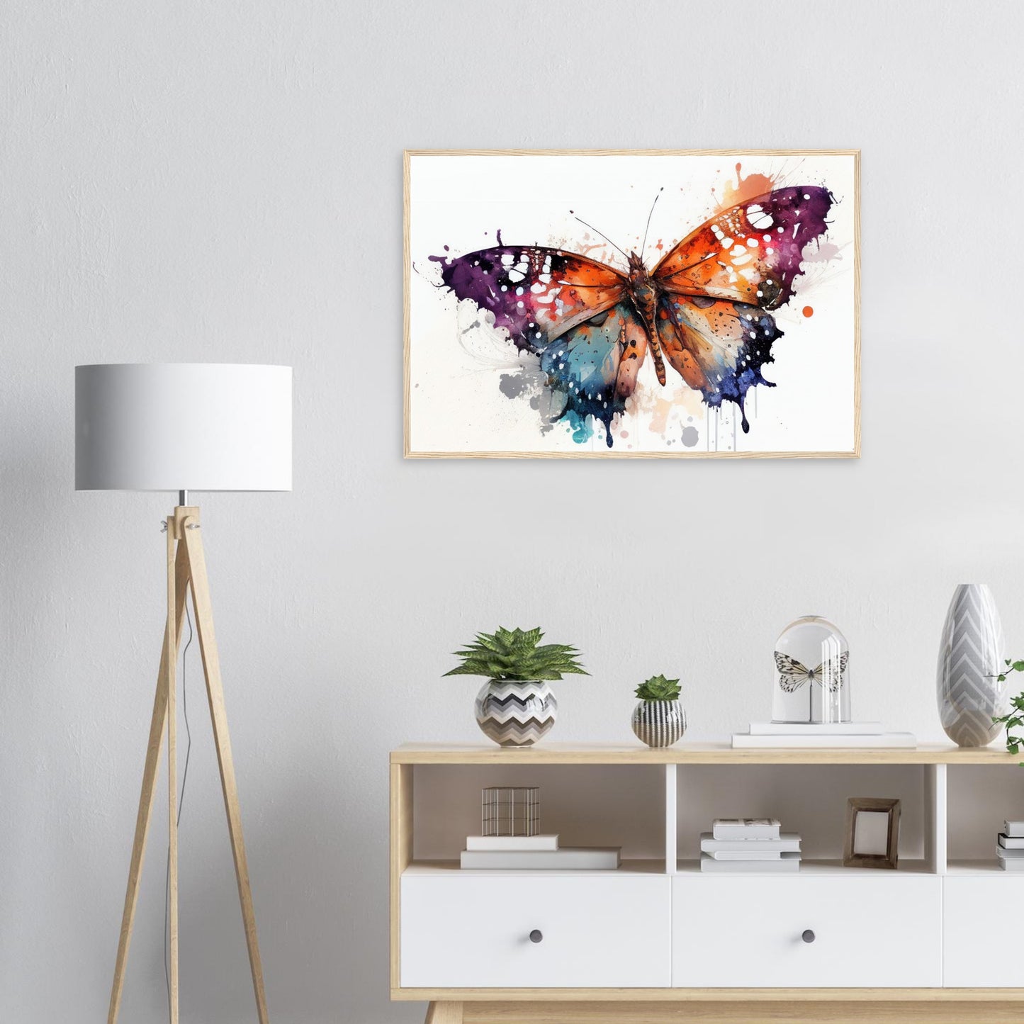 Wings of Color, Poster mit Holzrahmen - Stiersbeste