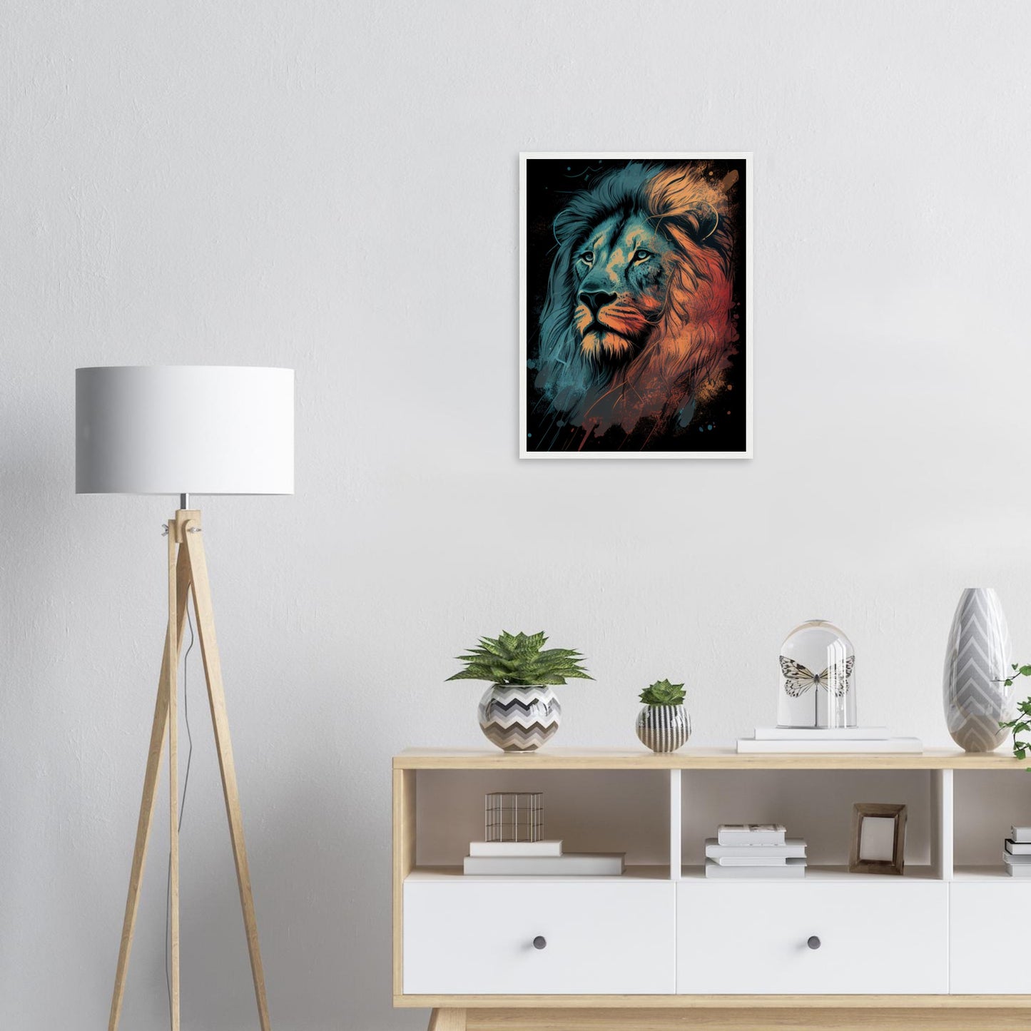Eyes of the King, Poster mit Holzrahmen - Stiersbeste