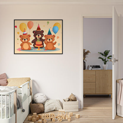 Bärige Party, Poster mit Holzrahmen - Stiersbeste