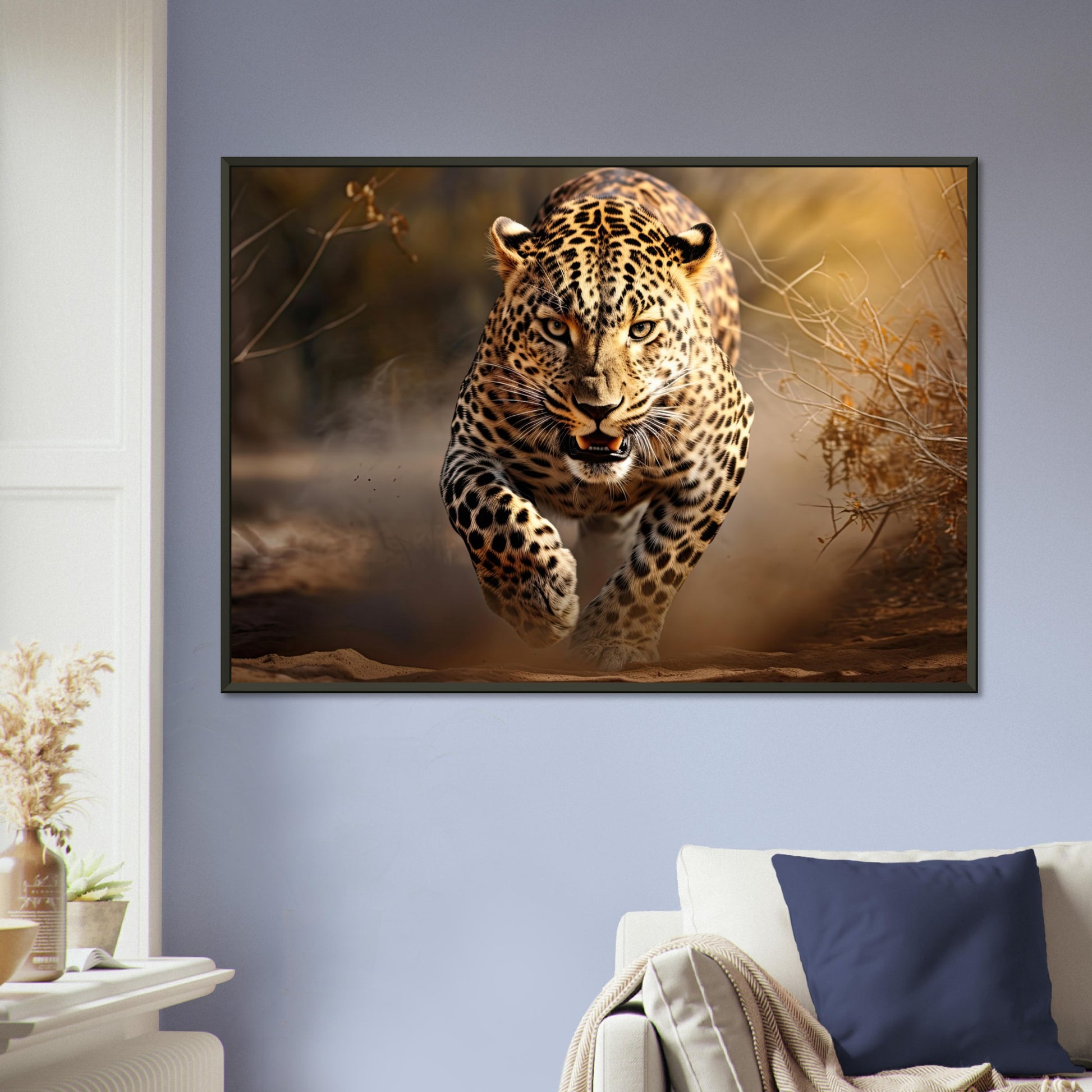 Leoparden Jagd, Poster mit Alurahmen - Stiers Beste