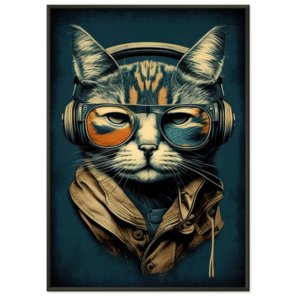 Retro Cat, Poster mit Alurahmen - Stiersbeste
