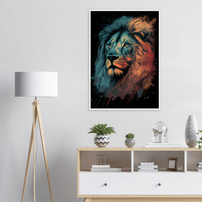 Eyes of the King, Poster mit Holzrahmen - Stiersbeste