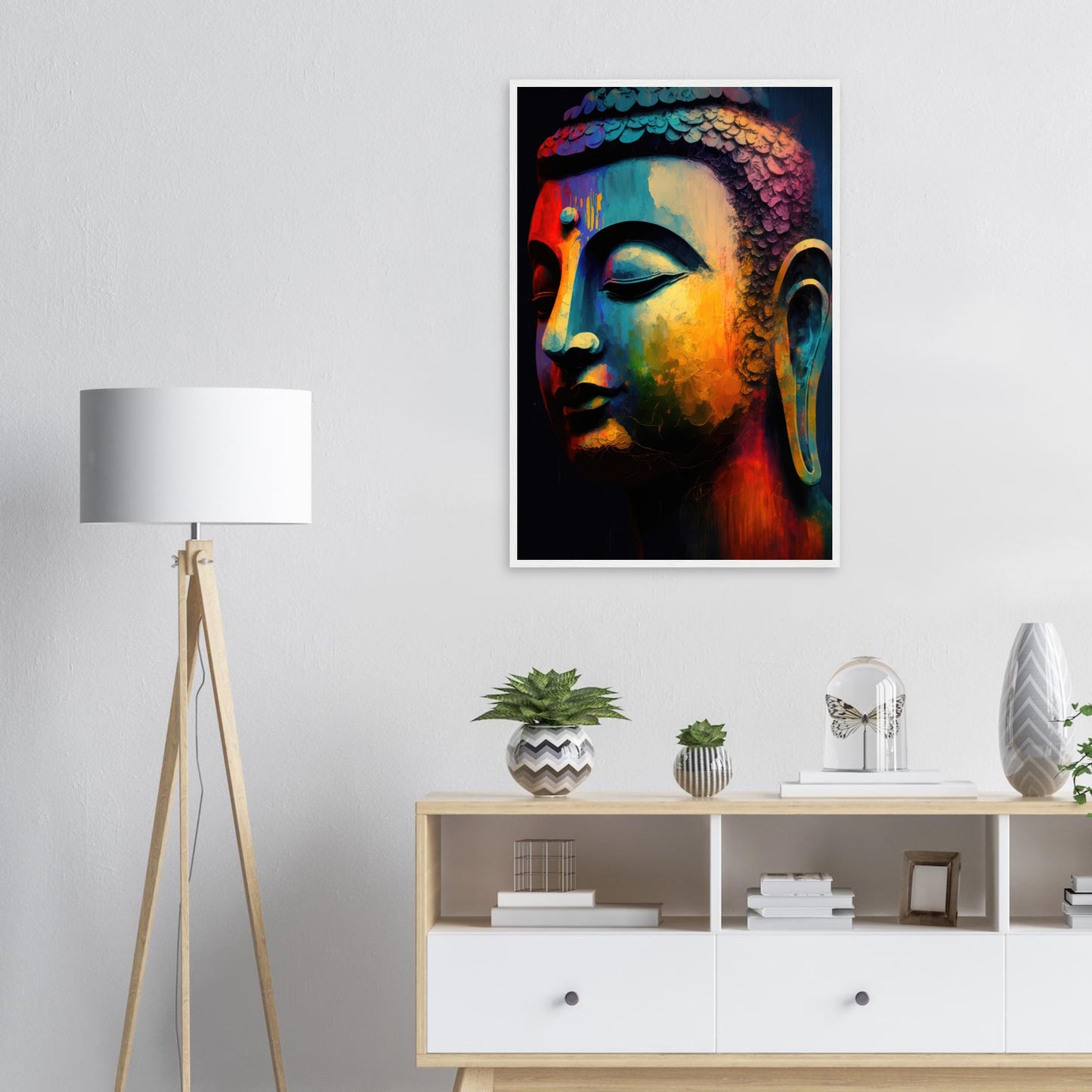 Balance des Buddha, Poster mit Holzrahmen - Stiersbeste