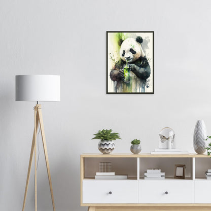 Panda Shake, Poster mit Alurahmen - Stiersbeste