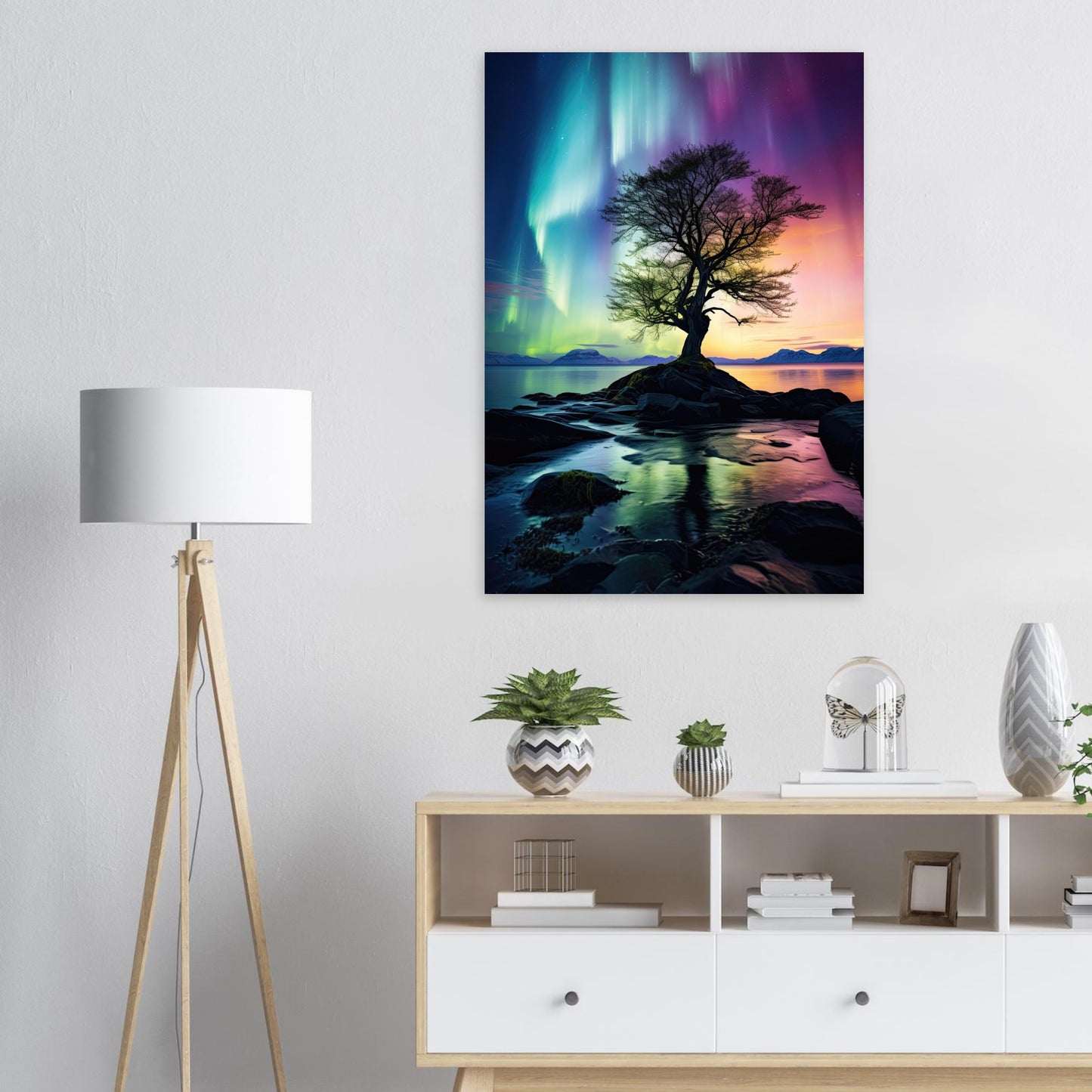 Polarlicht Baum, Aluminiumdruck - Stiers Beste