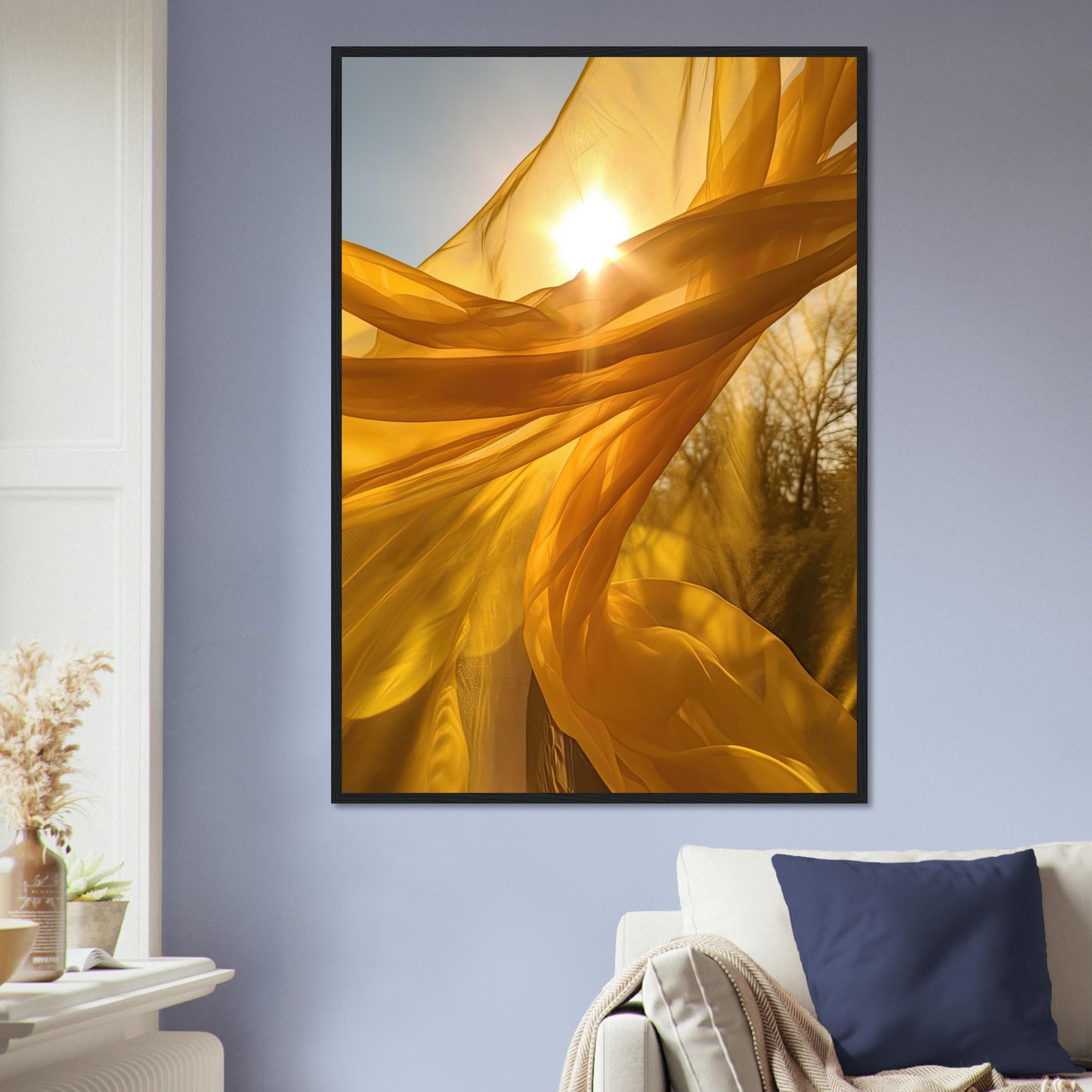 Yellow Dance, Poster mit Holzrahmen - Stiers Beste