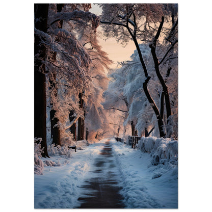 Verschneite Straßenlandschaft, Holzdruck - Stiers Beste