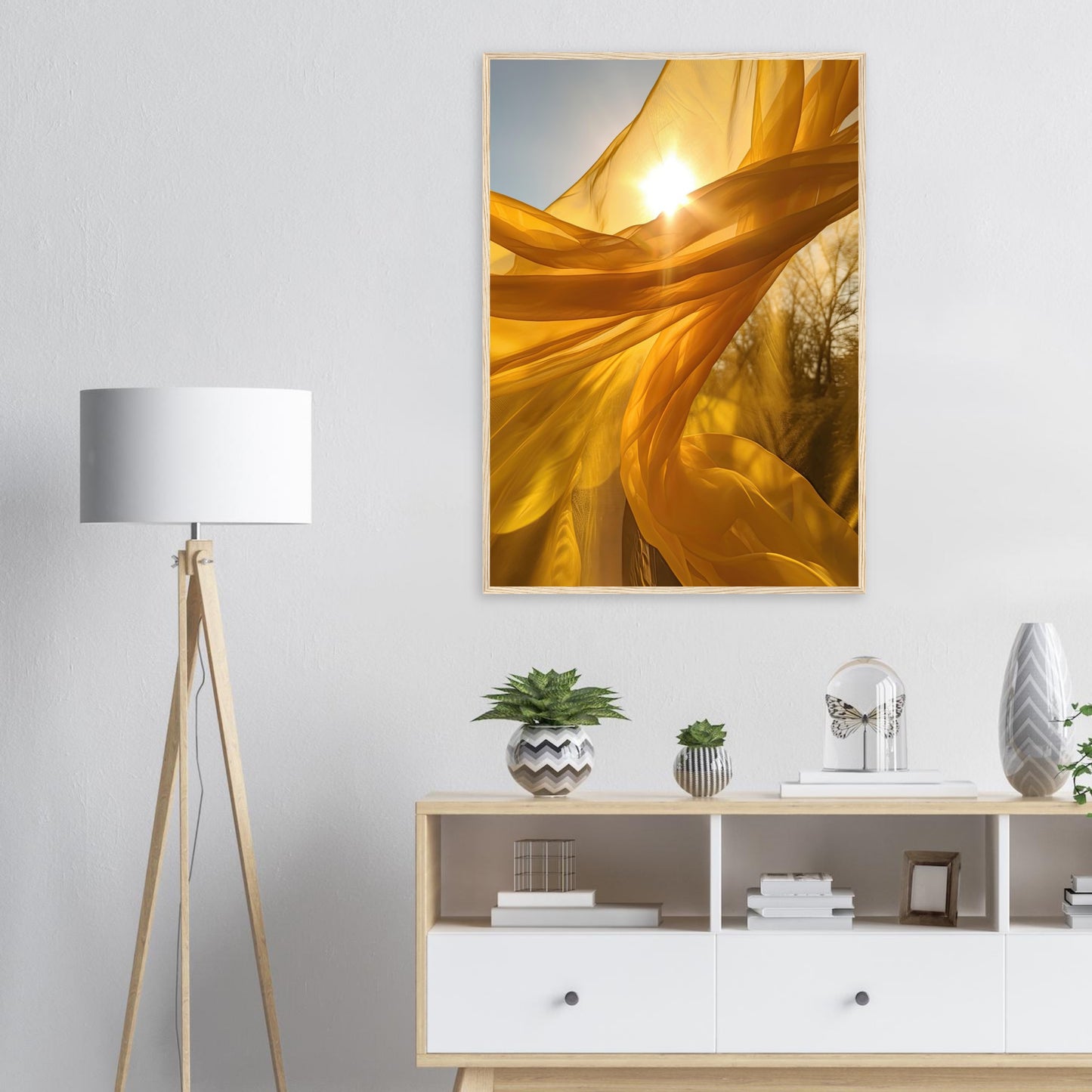 Yellow Dance, Poster mit Holzrahmen - Stiers Beste