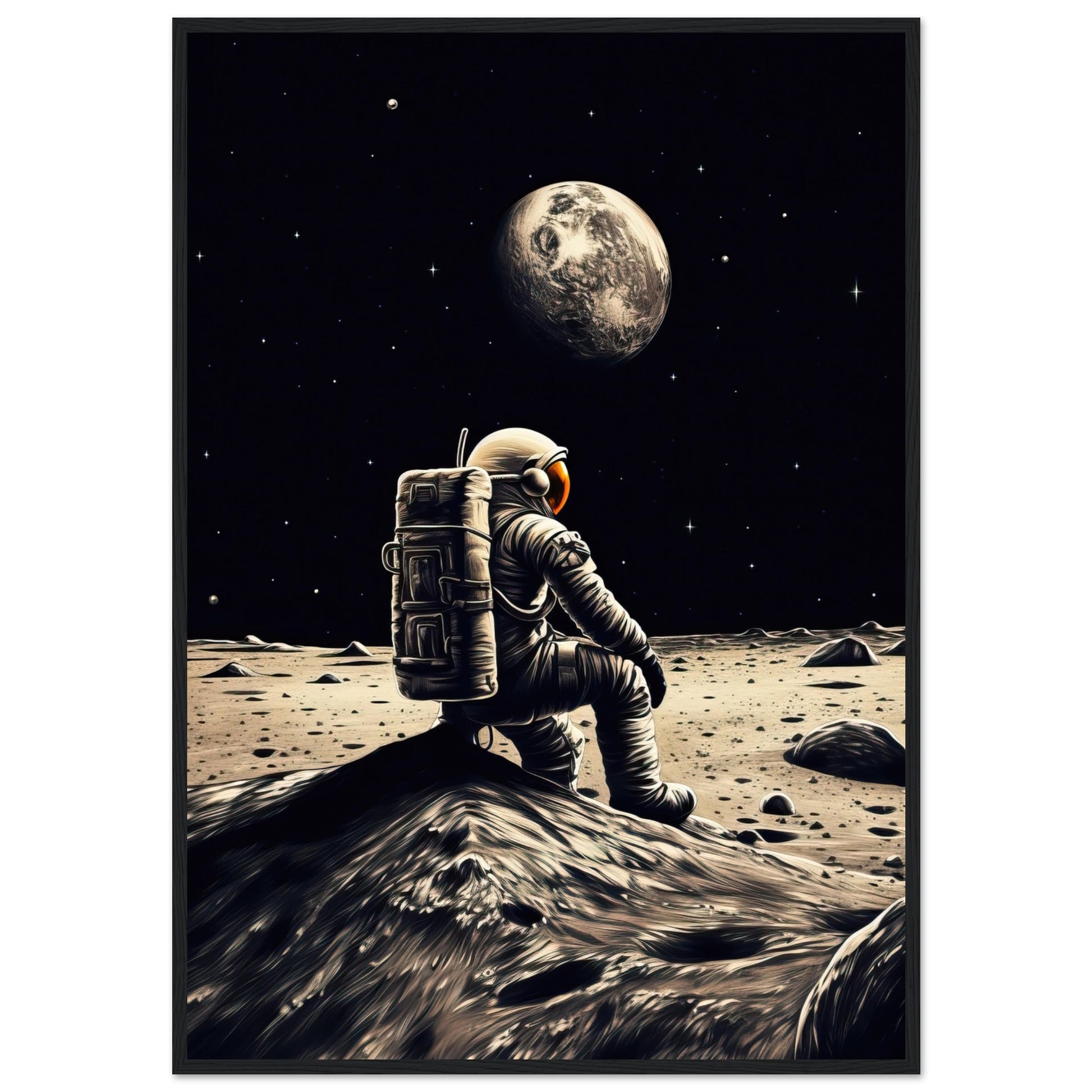 Moon Sit In, Poster mit Holzrahmen - Stiers Beste