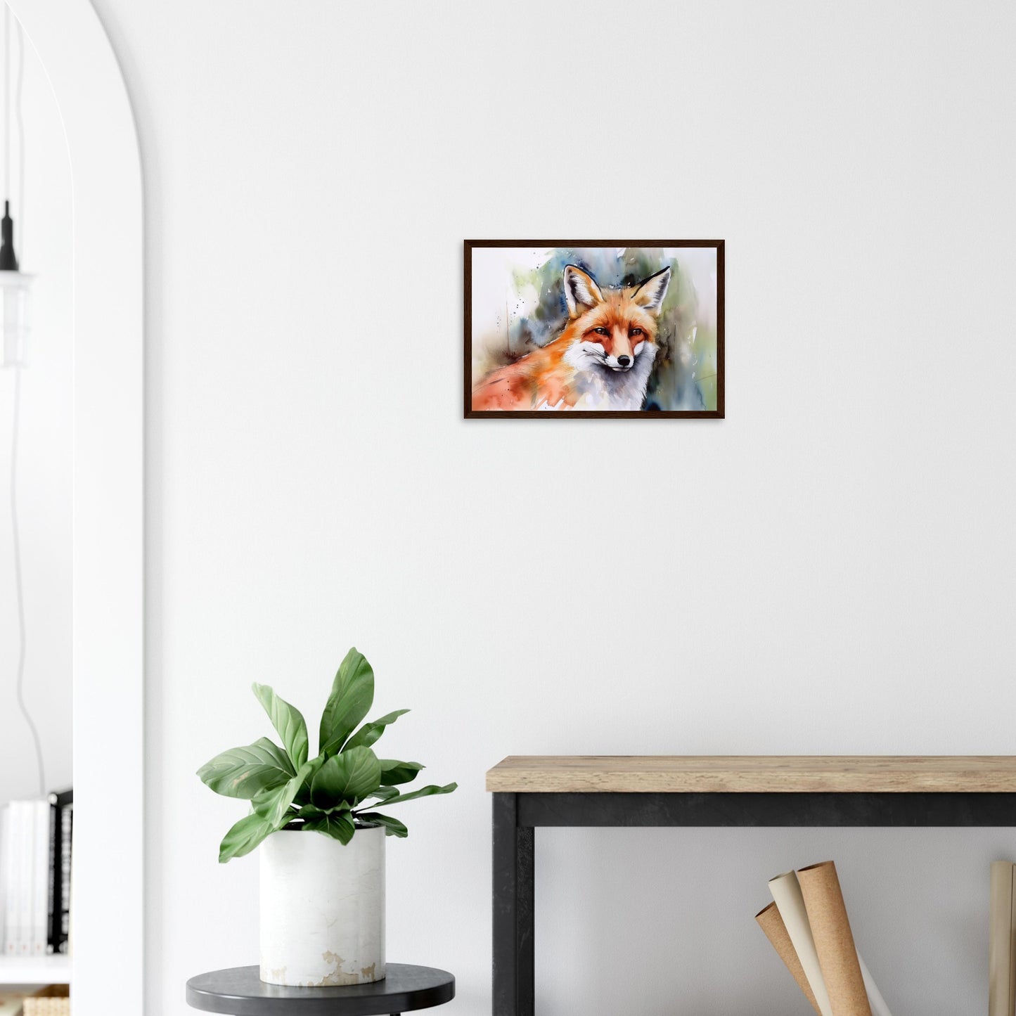 Magie des Fuchsgeistes, Poster mit Holzrahmen - Stiersbeste