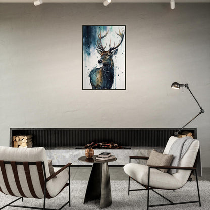 Der Pinselhirsch, Poster mit Alurahmen - Stiersbeste