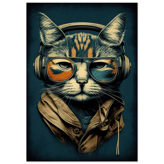 Retro Cat, Leinwanddruck - Stiersbeste