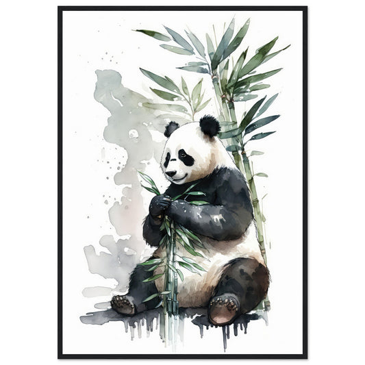 Happy Eating, Poster mit Holzrahmen - Stiersbeste