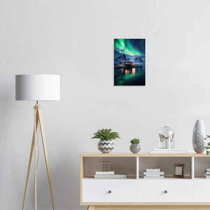 Polarlicht am See, Holzdruck - Stiers Beste