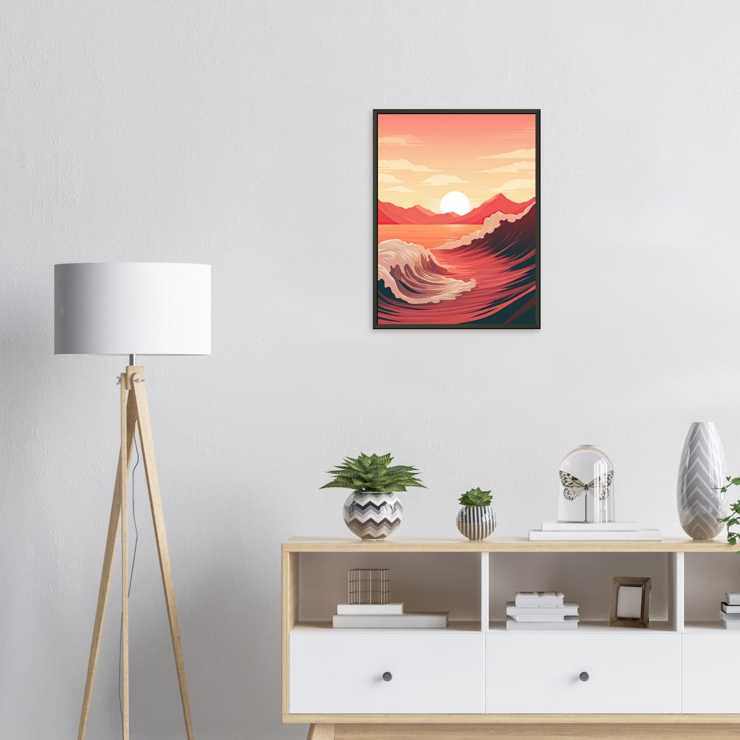 Red Wave, Poster mit Alurahmen - Stiers Beste