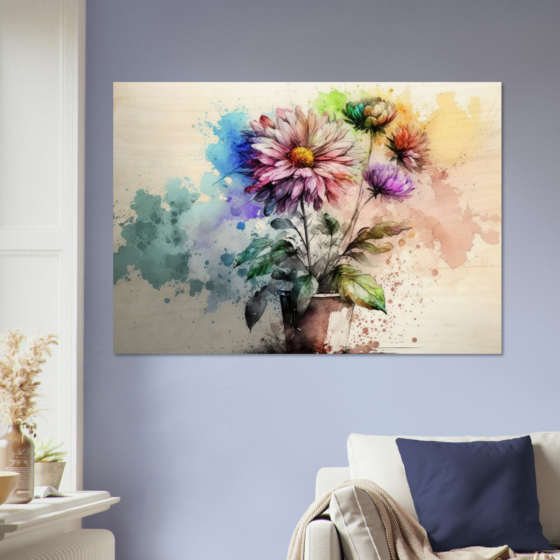 Fließende Blumenmelodie, Holzdruck - Stiersbeste