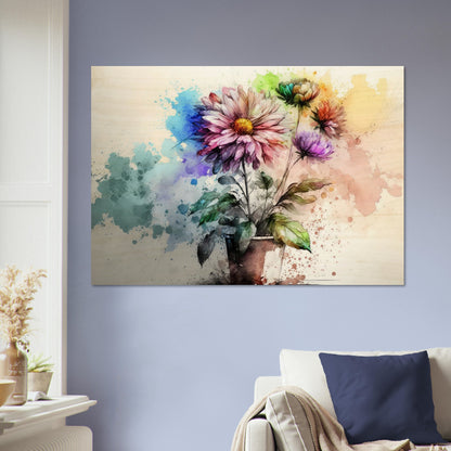 Fließende Blumenmelodie, Holzdruck - Stiersbeste