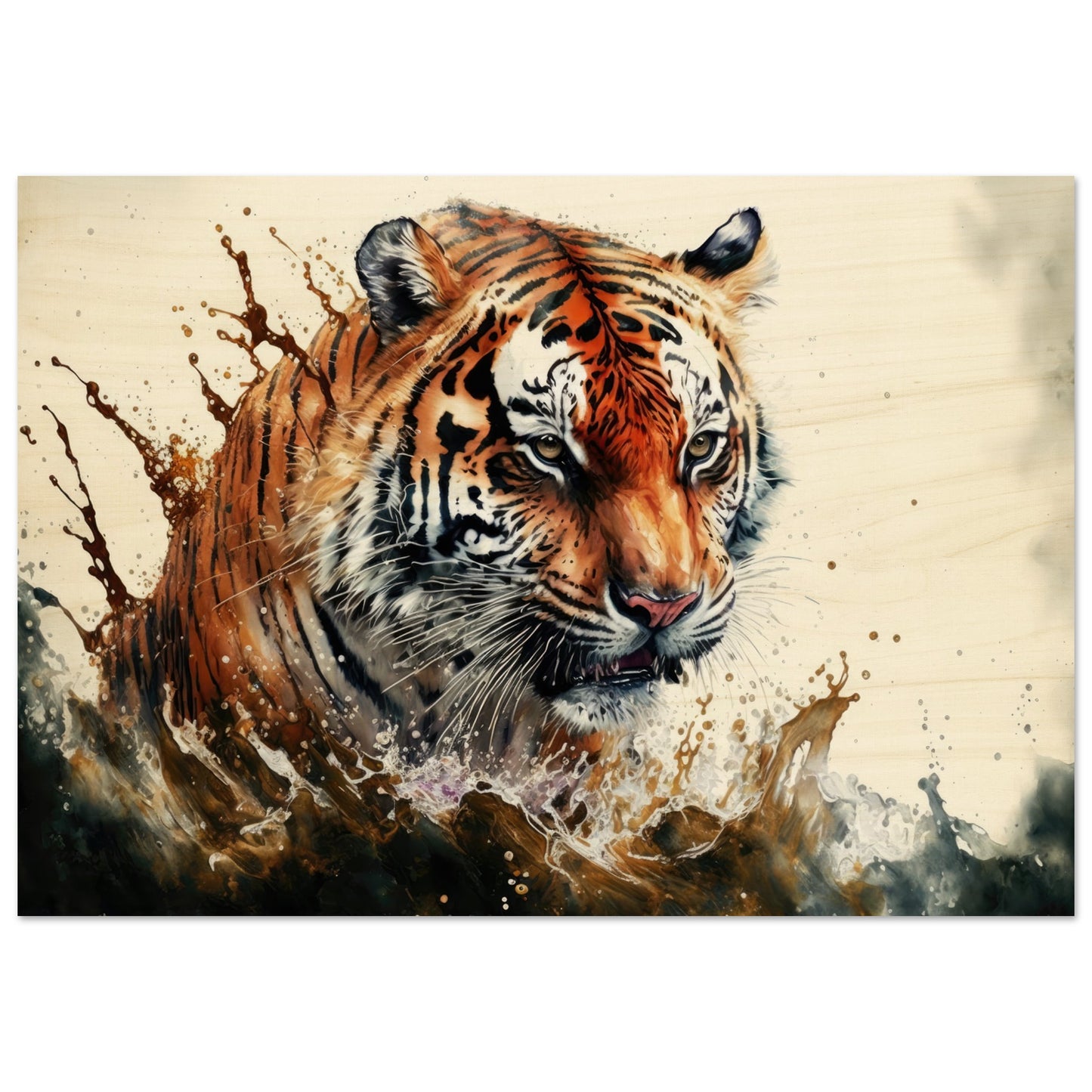 Tiger Splash, Holzdruck - Stiersbeste