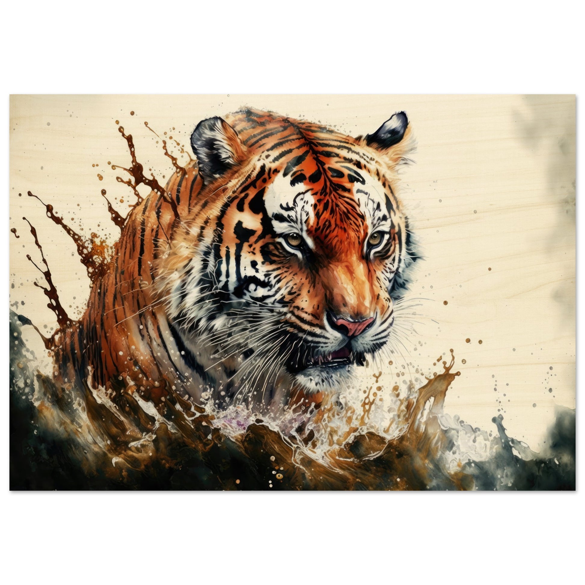 Tiger Splash, Holzdruck - Stiersbeste