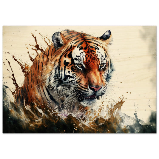 Tiger Splash, Holzdruck - Stiersbeste