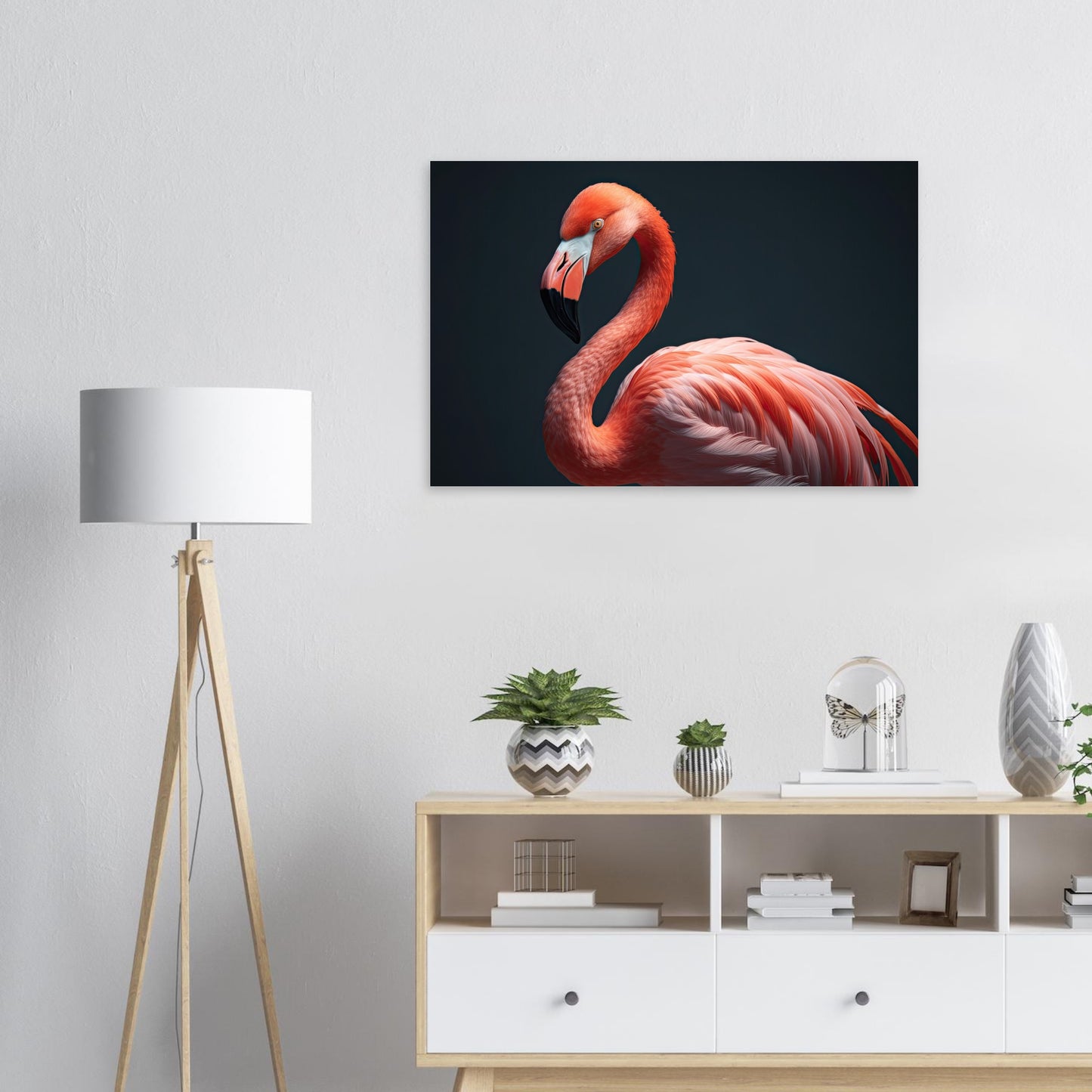 Flamingo in the Studio, Aluminiumdruck - Stiersbeste