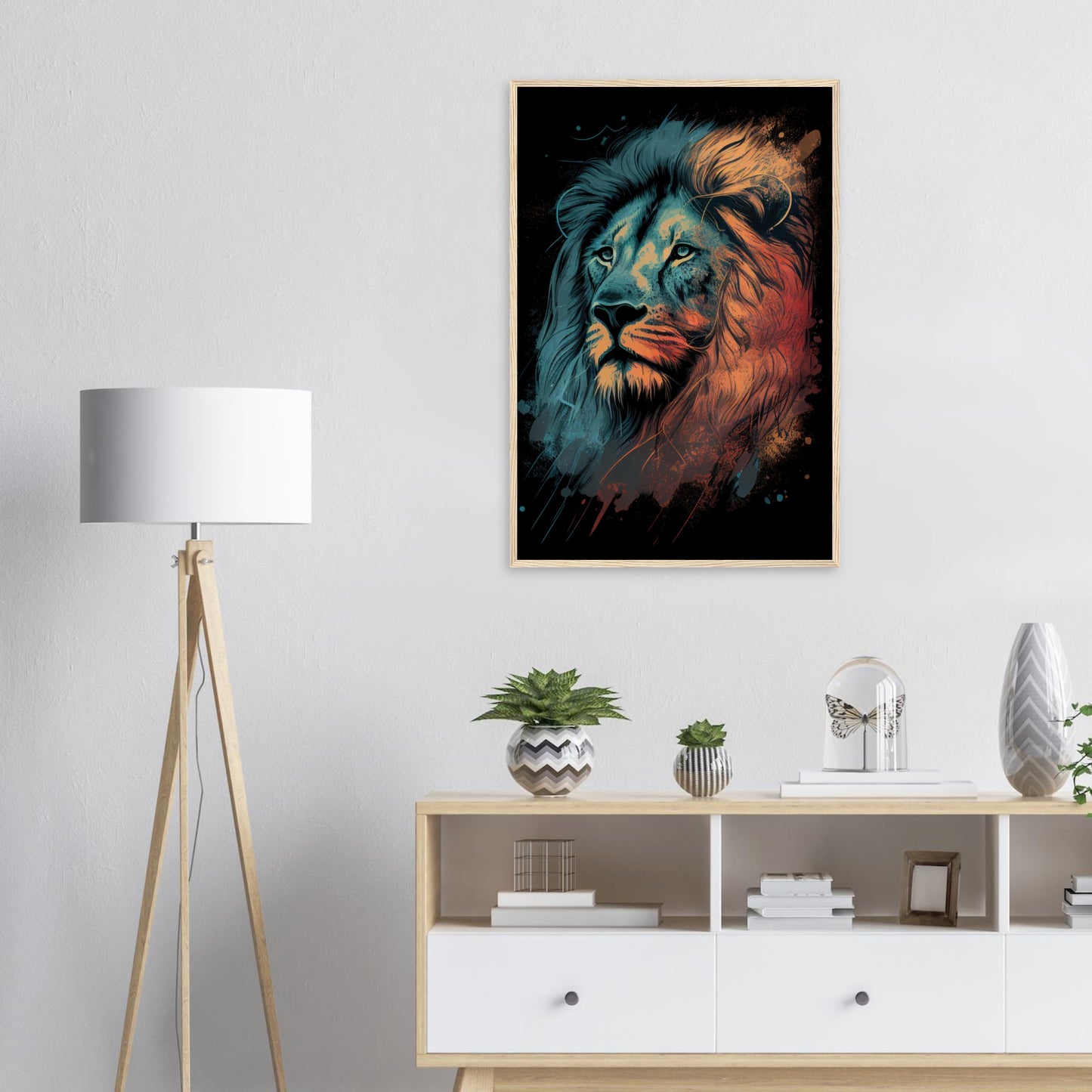 Eyes of the King, Poster mit Holzrahmen - Stiersbeste