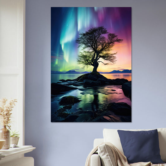 Polarlicht Baum, Aluminiumdruck - Stiers Beste