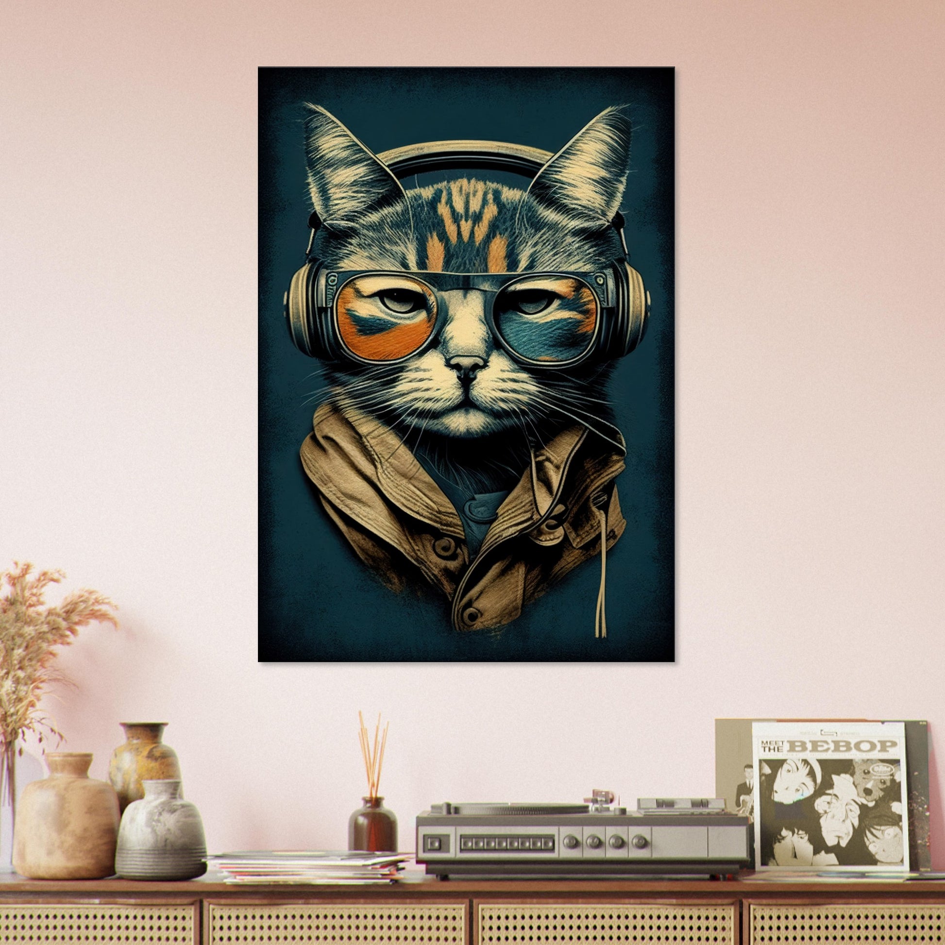 Retro Cat, Leinwanddruck - Stiersbeste