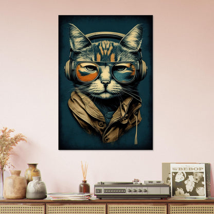 Retro Cat, Leinwanddruck - Stiersbeste