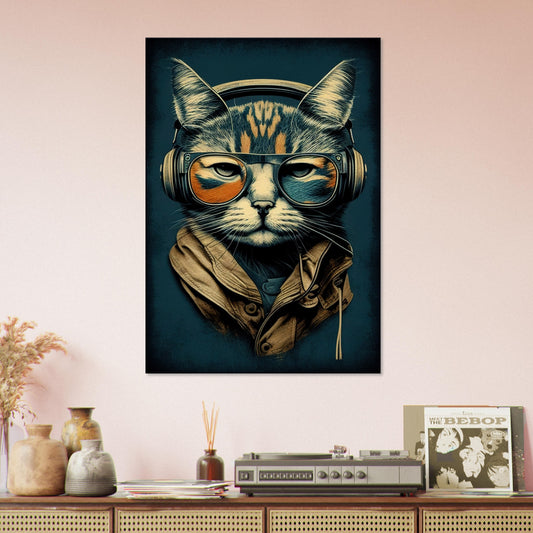 Retro Cat, Leinwanddruck - Stiersbeste