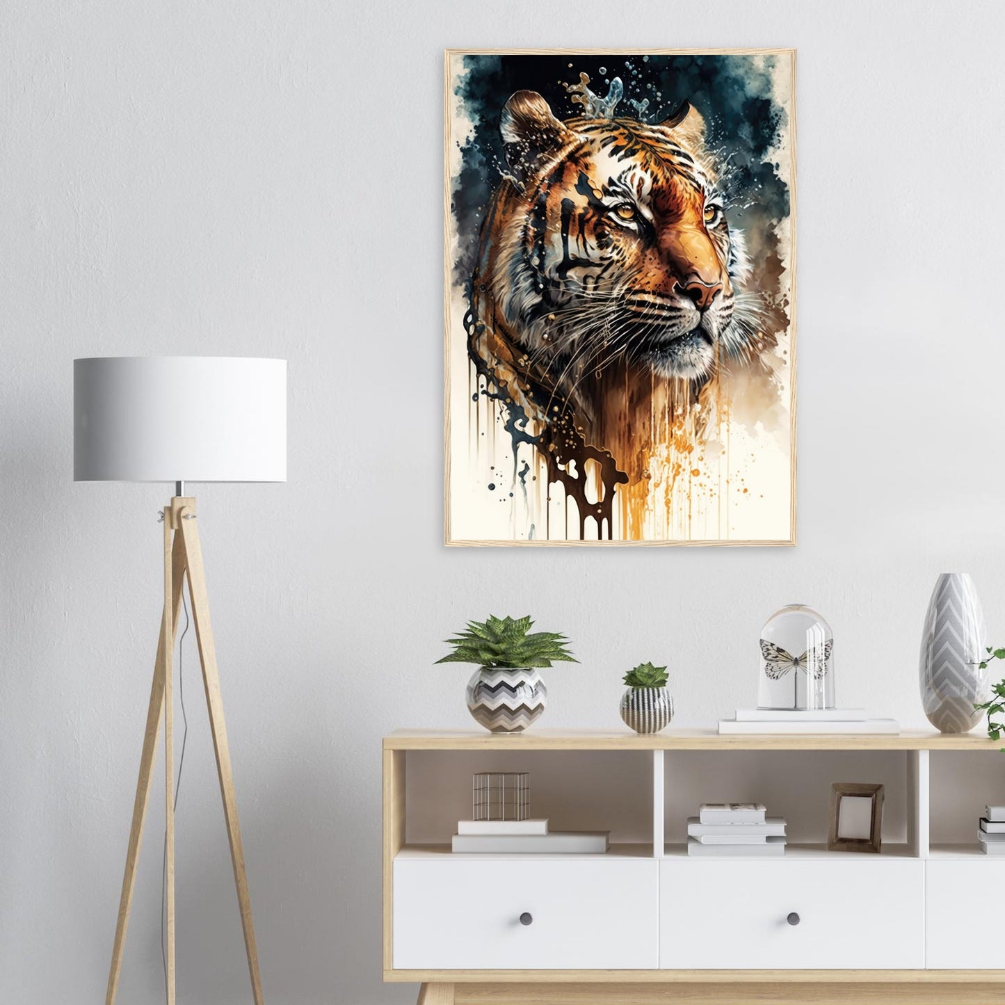 Tigeressenz, Poster mit Holzrahmen - Stiersbeste