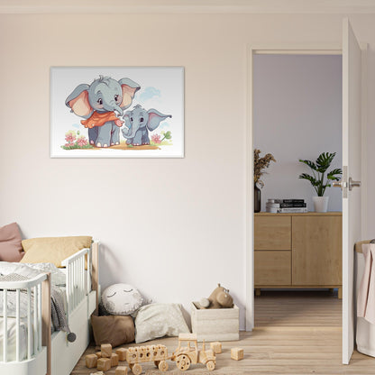 Elephant Cutie, Poster mit Holzrahmen - Stiersbeste