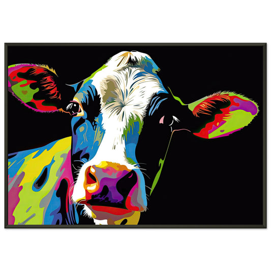 Happy Cow, Poster mit Alurahmen - Stiersbeste