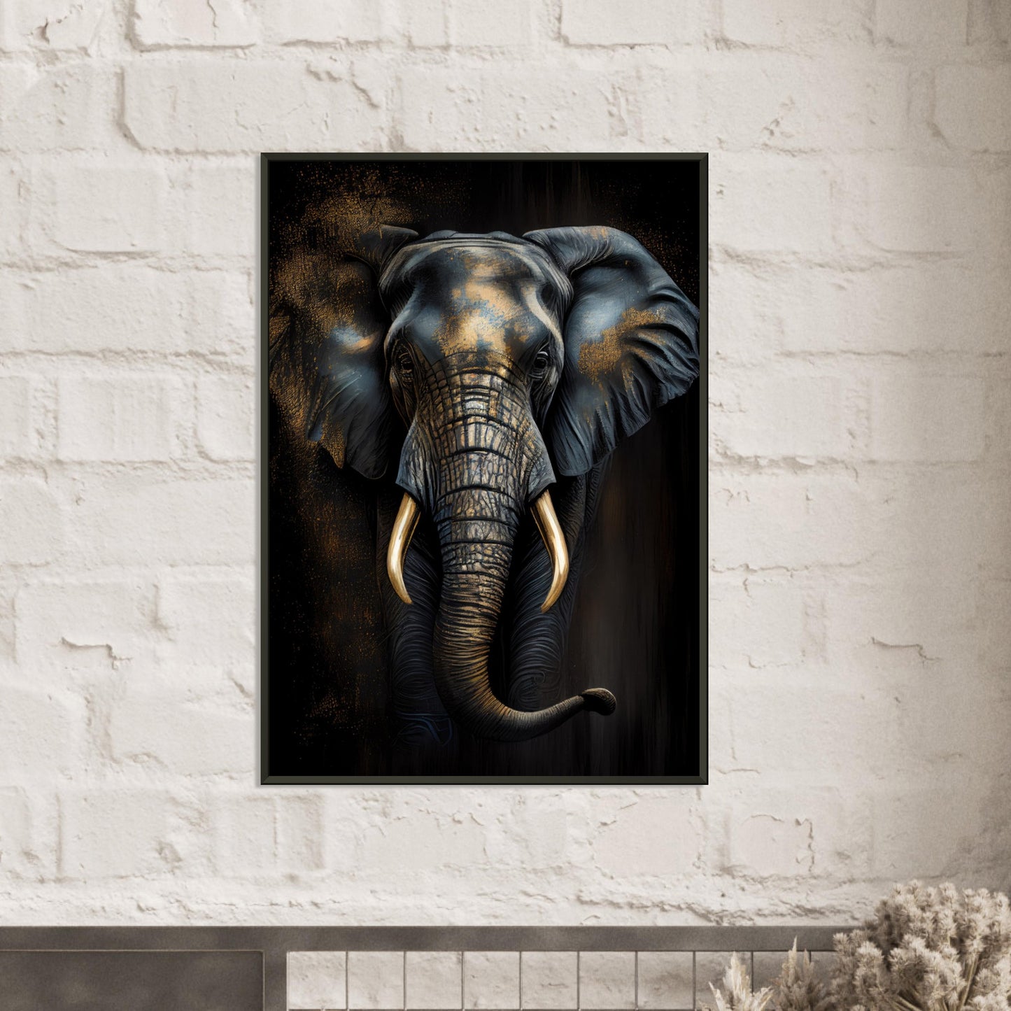 Der glanzvolle Elefant, Poster mit Alurahmen - Stiersbeste