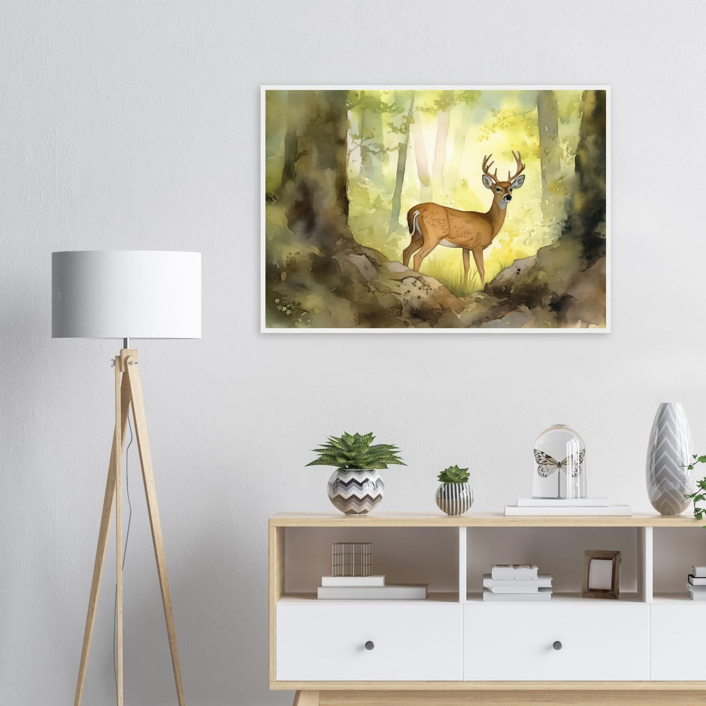In den Wäldern der Majestät, Poster mit Holzrahmen - Stiersbeste