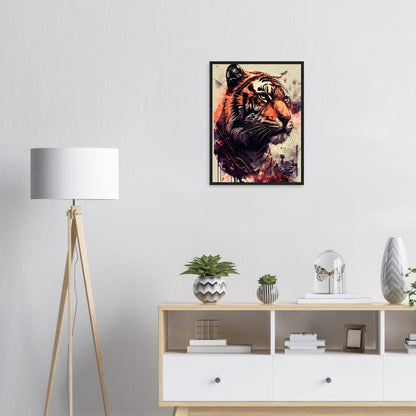 Geheimnisse des Tigerblicks, Poster mit Holzrahmen - Stiersbeste
