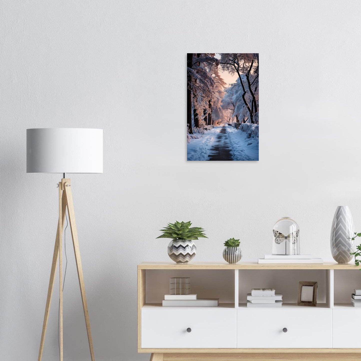 Verschneite Straßenlandschaft, Aluminiumdruck - Stiers Beste