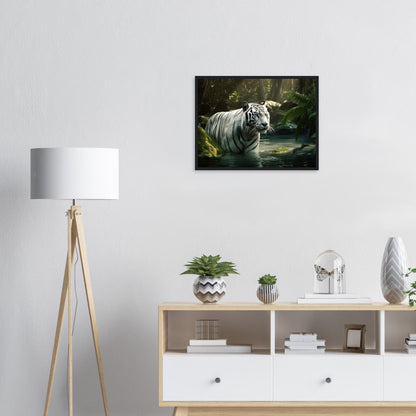 Tiger Bad, Poster mit Holzrahmen - Stiersbeste