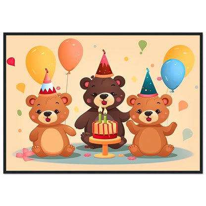 Bärige Party, Poster mit Holzrahmen - Stiersbeste