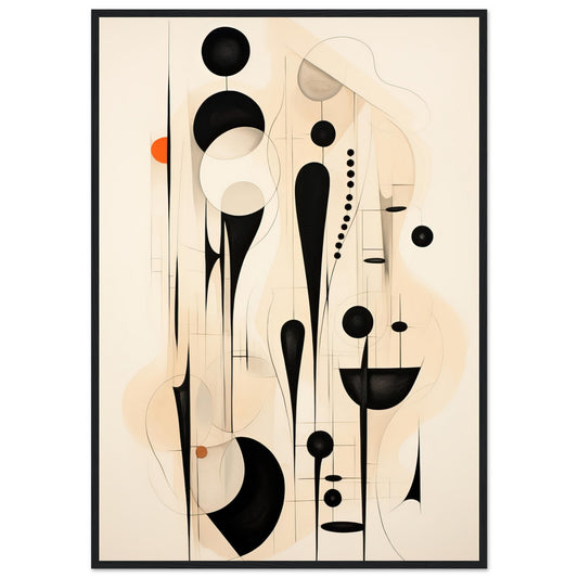 Form in Schwarz, Poster mit Holzrahmen - Stiers Beste