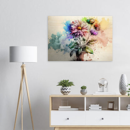 Fließende Blumenmelodie, Holzdruck - Stiersbeste